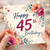 45th Birthday Card, Floral Happy Birthday Card for Her