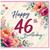 46th Birthday Card, Floral Watercolour Happy Birthday Card