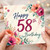 58th Birthday Card, Happy 58th Birthday Floral Card