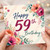 59th Birthday Card, Floral Happy 59th Birthday Card