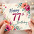77th Birthday Card, Floral Happy 77th Birthday Card