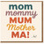 Funny Mother's Day Card for Mum - Typographic ‘mom mommy MUM Mother MA! ...hi!’ Design, From Son or Daughter