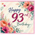 93rd Birthday Card, Floral Watercolour Happy 93rd Birthday Card