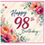 98th Birthday Card, Floral Happy 98th Birthday Card