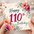 110th Birthday Card, Floral Happy 110th Birthday Card