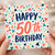 50th Birthday Card, Happy 50th Birthday Confetti Design Card