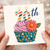 70th Birthday Card, Colourful Cupcake and Candle Design