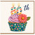 80th Birthday Card, Colourful Cupcake and Candle Design