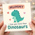 Mummy I Love You More Than Dinosaurs Card - Cute Dinosaur Mum Card from Kids for Mother's Day, Birthday or Any Day