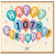 107th Birthday Card, Colourful Balloon Happy Birthday Card