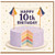 10th Birthday Card, Happy 10th Birthday Cake Design Card