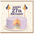 27th Birthday Card, Happy 27th Birthday Card with Pastel Cake Design