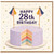 28th Birthday Card, Happy 28th Birthday Cake Design
