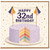 32nd Birthday Card, Happy 32nd Birthday Cake Design Card