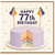 77th Birthday Card, Happy 77th Birthday Cake Design Card