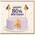 80th Birthday Card, Happy 80th Birthday Card with Celebration Cake Design