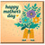 Happy Mother's Day Card - Cute Floral Bouquet Illustration with Speech Bubble Greeting - For Mum, Mummy or Mam