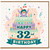 32nd Birthday Card, Happy 32nd Birthday Cake Card
