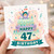 47th Birthday Card, Happy 47th Birthday Cake Design Card