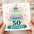 50th Birthday Card, Happy 50th Birthday Cake Design