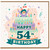 54th Birthday Card, Happy Birthday Cake Design