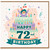 72nd Birthday Card, Happy 72nd Birthday Card with Celebration Cake Design