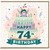 74th Birthday Card, Happy Birthday Cake Design