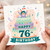 76th Birthday Card, Happy 76th Birthday Cake Design Card