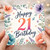 21st Birthday Card, Floral Happy 21st Birthday Card