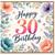 30th Birthday Card, Floral Happy 30th Birthday Card