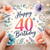 40th Birthday Card, Floral Watercolour Happy 40th Birthday Card