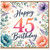 45th Birthday Card, Floral Happy Birthday Card
