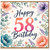 58th Birthday Card, Floral Watercolour Happy Birthday Card