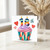 18th Birthday Card, Colourful Cupcake and Hearts Design