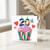 20th Birthday Card, Colourful Cupcake and Hearts Design