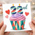 22nd Birthday Card, Cupcake and Hearts Design