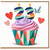 23rd Birthday Card, Colourful Cupcake and Heart Design