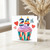 24th Birthday Card, Colourful Cake and Hearts Design