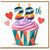 28th Birthday Card, Cupcake and Hearts Design