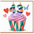 43rd Birthday Card, Colourful Cupcake 43rd Birthday Greeting Card