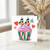 44th Birthday Card, Colourful Cupcake and Hearts Design