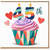 45th Birthday Card, Colourful Cupcake Design