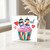 62nd Birthday Card, Colourful Cupcake and Hearts Design