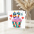 87th Birthday Card, Colourful Cupcake and Hearts Design