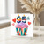 95th Birthday Card, Colourful Cupcake and Hearts Design