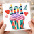 101st Birthday Card, Colourful Cupcake and Candle Design