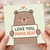 Love You, Mama Bear Mother's Day Card for Mum - Cute Bear Holding Sign with Hearts
