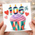 106th Birthday Card, Colourful Cupcake and Hearts Design