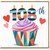 108th Birthday Card, Colourful Cupcake and Heart Design