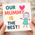 Our Mummy Is The Best Mother's Day Card from the Kids - Cute Crayon Heart and Stick-Figure Design for Mum